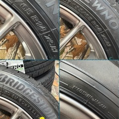 ㉜155/65R14新品タイヤ4本と中古美品ホイールとナット付きの画像