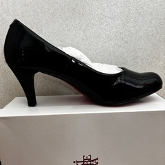 KiBERA ハイヒールパンプス 24.5cm ブラックエナメル の画像