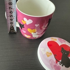 今日まで受付！猫柄マグカップ　フタ付きの画像