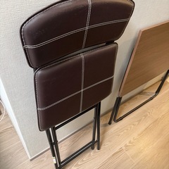 ニトリ　折りたたみテーブル&折りたたみいす椅子の画像