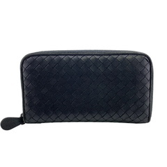 ボッテガヴェネタ BOTTEGAVENETA 長財布 イントレチャート ラウンドファスナー ブラックの画像