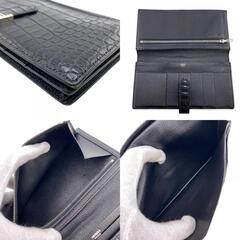 エルメス HERMES 長財布 アリゲーター クロコ ベアンスフレ ブラックの画像