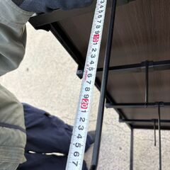 【中古】移動式フック付き両面陳列什器 (ダークブラウン)の画像