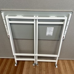 山善(YAMAZEN) テーブル キッチンカウンター 折りたたみ 組立カンタン (ステンレス天板耐熱温度 : 200度) 幅80×奥行40×高さ85cm テーブル ホワイト RPSST-8040C(WH)の画像