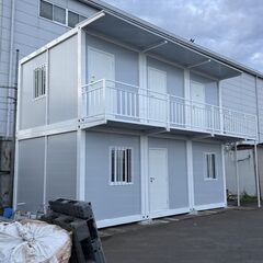 仮設住宅、プレハブ住宅、店舗、仮設ハウス、プレハブハウス、現場事務所、受付室はカスタマイズ可能です。トイレとシャワーもございますの画像