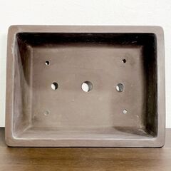 【常滑焼 山晃造】長方盆栽鉢/約47cm/大型/鉢/銘有/松柏/真柏/杜松/五葉松/作家鉢/陶器製/盆栽道具/古鉢/盆器/E0EX0104の画像