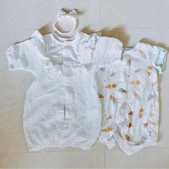 新生児セット　肌着(短肌着・コンビ肌着セット) 他　スワドル　赤ちゃん服　女の子　まとめ売りの画像
