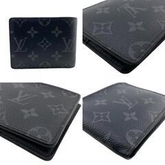 ルイヴィトン LOUIS VUITTON 二つ折り財布 ポルトフォイユスレンダー 札入れ M62294 ブラックの画像