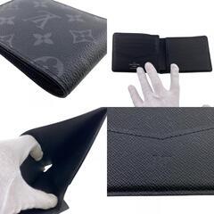 ルイヴィトン LOUIS VUITTON 二つ折り財布 ポルトフォイユスレンダー 札入れ M62294 ブラックの画像