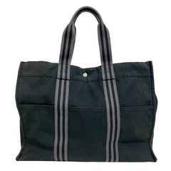 エルメス HERMES トートバッグ ストライプ フールトゥ トートGM ブラックの画像