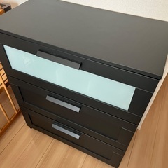 IKEA ブリムネス　3段チェスト黒の画像