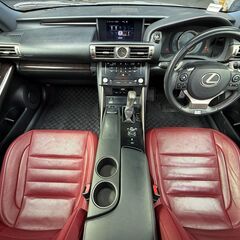 総額228.7万円★レクサスIS　350Fスポーツ　8.7万キロ　サンルーフ　マークレビンソン　TRDエアロ　　TRDマフラー　赤革シート　RSR車高調　Fスポーツ純正18インチAW　フロント3面ゴーストフィルムの画像