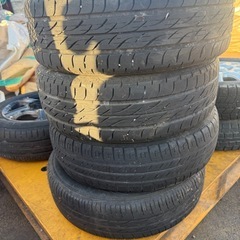バリ山 スズキ ラパン純正 14×4.5J +45 PCD100 ブリジストン 21年 165/55R14 72vの画像
