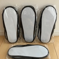 新品　黒色　ダークブラウン　使い捨て　スリッパ　4足の画像
