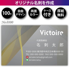 名刺印刷 100枚 両面 フルカラー 紙ケース付 No.0…