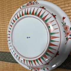 たち吉 大皿 赤絵花取 箱付 直径約31.5cmの画像