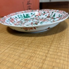 たち吉 大皿 赤絵花取 箱付 直径約31.5cmの画像