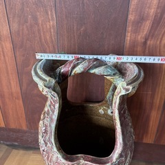 信楽焼き　取手付き花入れ・壺・花瓶の画像