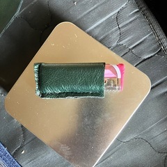本革グリーンメタリックターボライターけケースの画像
