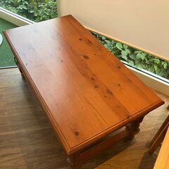 （再）【中古 取手外れ有り】スペイン製 高級木製テーブル／センタ...
