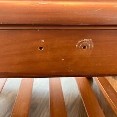 （再）【中古 取手外れ有り】スペイン製 高級木製テーブル／センターテーブル・テレビボードにもの画像