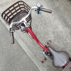 【新品同様】BRIDGESTONE ブリヂストン 電動アシスト三輪自転車 RAKUTTO Wagon RW0B42 フロンティア ラクットワゴン T.Xルビーレッド B400バッテリー 14.3Ah相当 3段変速 ブリジストンの画像