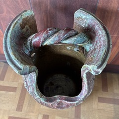 信楽焼き　取手付き花入れ・壺・花瓶の画像