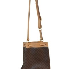 CELINE セリーヌ マカダム 巾着 バッグ PVC ブラウン オールドの画像