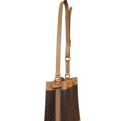 CELINE セリーヌ マカダム 巾着 バッグ PVC ブラウン オールドの画像