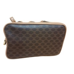 CELINE セリーヌ マカダム 巾着 バッグ PVC ブラウン オールドの画像
