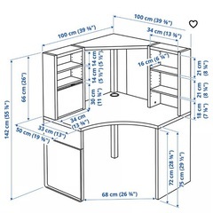 M342 IKEA コーナーワークデスクの画像