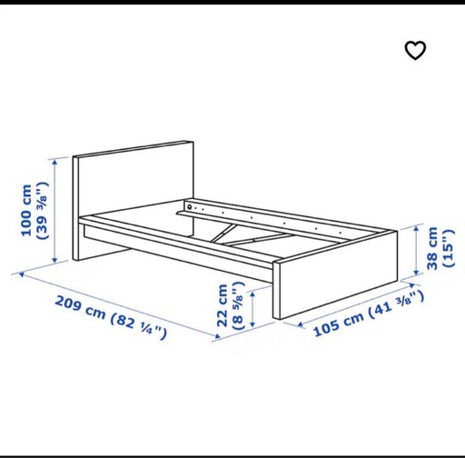 美品　IKEA イケア　ベッドフレーム　MALM マルム
