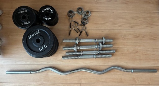 iROTEC他ダンベルシャフトとウェイトプレートセット