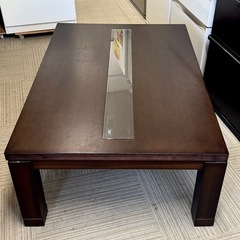 【超美品‼️】高級♪ 日美株式会社 120cm幅家具調コタツ リビングこたつ 手元コントローラー 木製ダークブラウン♪の画像