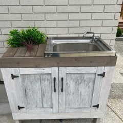 diy品！ガーデンシンクパン蛇口付きの画像