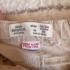 Zara BabyGirl コーデュロイパンツ 92cmの画像