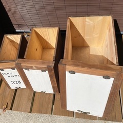 収納箱(カントリー調)3個　交渉可　早い者勝ちの画像