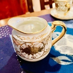 お値下げ　里帰り品　滝藤(タキトー) 100年前アンティーク　デミダスコーヒー茶器セット　手描き　金彩の画像