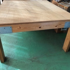 倉庫 収納棚 テーブル 木製 約50.5cm 高 x 108cm x 90.5cmの画像