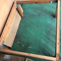 倉庫 収納棚 テーブル 木製 約50.5cm 高 x 108cm x 90.5cmの画像