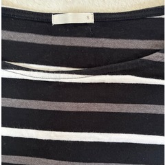 試着のみ 備品　GU ボーダーTシャツ メンズS カットソー　黒　グレー　白の画像