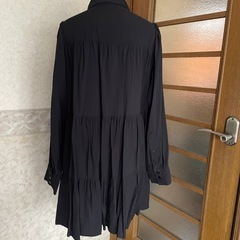 ZARA シャツワンピース　黒　の画像