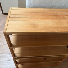 ニトリ　木製の棚×2
の画像