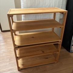ニトリ　木製の棚×2
の画像