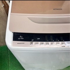 637 日立　大型洗濯機　8kg 家庭用　美品　送料設置込み　6ヶ月保証付の画像