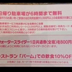 ハワイアンズ スライダー割引の画像