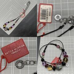 P443　ANTICA MURRINA VENEZIANA アンティカムリーナ  ベネチアガラス ネックレス ペンダント ブラックピンク系ベネチアンガラス COLLANA BLOOM 2 GIROCOLLOの画像