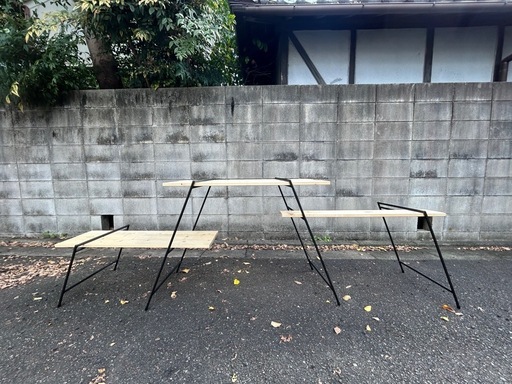 13mm異形筋　段違いシェルフ　4脚　アイアンレッグ