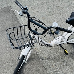 24インチ折りたたみ自転車　子供用　ホワイトの画像