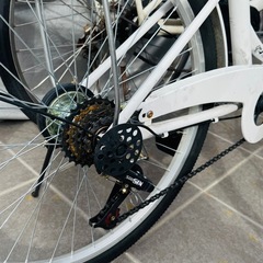 24インチ折りたたみ自転車　子供用　ホワイトの画像